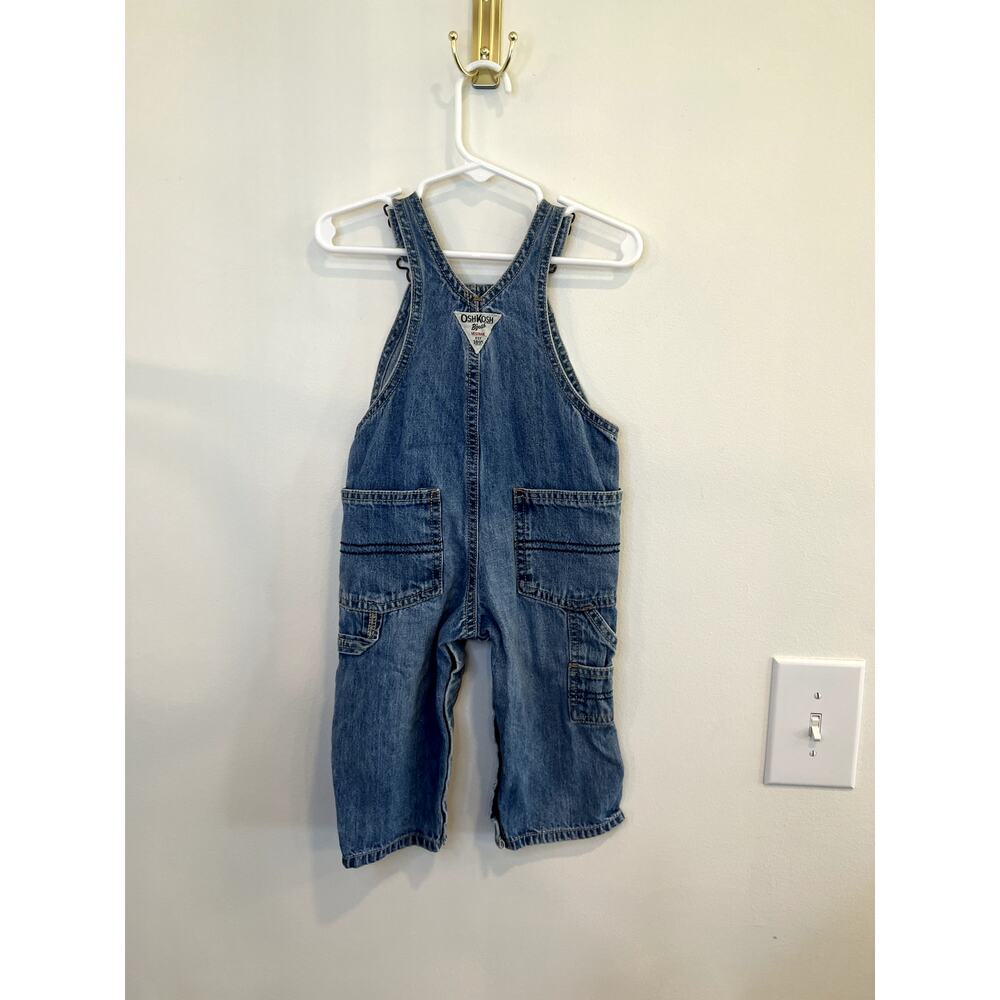 Vintage OshKosh B’gosh Baby Denim Overalls 12 Months Carpenter Style - Picture 2 of 3